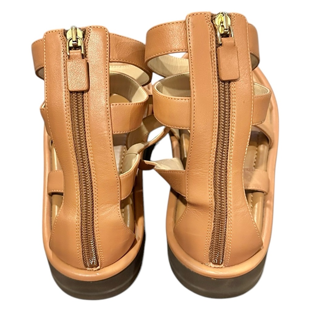 Stuart Weitzman Gala Lift Gladiator Back Zip Sandals Tan 8.5 - Picture 6 of 13